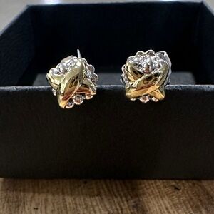 Lagos Elegant 18k Gold and Silver Earrings